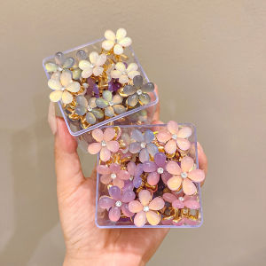 MIAOYA Korean Colorful Camellia Hair Clip For Female Summer Crystal Hair Accessories For Kids Fashion Gifts