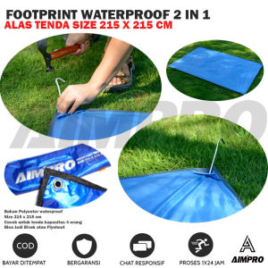 Footprint Aimpro 215 cm x 150 cm - 215 cm x 215 cm Flysheet - Alas Tenda Kapasitas 2-3 orang - footprint tenda 4-5 orang