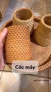 Cốc mây đựng đồ dùng phụ kiện (KBT001KHM)