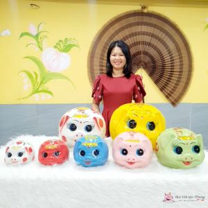 Heo bóng [ size 7 khổng lồ] gốm sứ cao cấp 40x35x35 lợn đất ống tiết kiệm