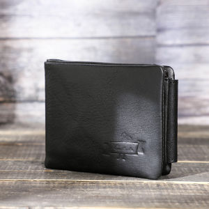 CONTACTS Genuine Leather Cowhide Leather Vintage Men Wallets Trifold Wallet Zip Coin Pocket Purse For Mens Wallet