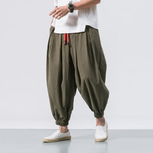 FGKKS Spring Men Loose Harem Pants Chinese Cotton Overweight Sweatpants Quality Casual Brand Oversize Trousers Male