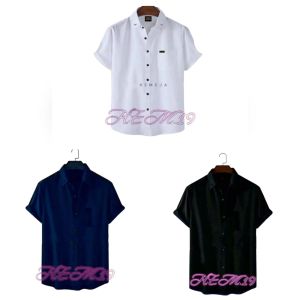 PAKET HEMAT 3PCS KEMEJA POLOS LENGAN PENDEK PRIA DEWASA