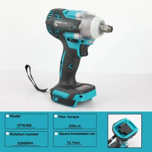 Makita | Makita DTW300 18V Tool Set Brushless Power Large  Cordless Wrench 330Nm Torque Wind Cannon Remove Tire Lithium Auto Repair