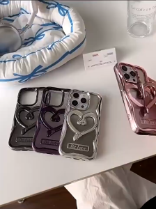 Love Standing Case For IPHONE 11 12 13 14 15 PRO MAX Glitter Casing Love Stand | Casing Iphone Lucu dan Berkualitas