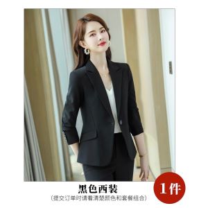 Pink Slim Fit Womens Suit Jacket Spring Autumn New Style Korean Version Professional Workwear Ensemble Elegant Goddess Style