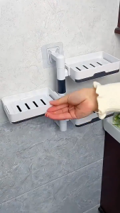 【Daily Suki Store】2/3/4-Layer Rotating Soap Holder Wall Mounted No Drill Needed Fast Drain Basket for Bathroom Kitchen Sink