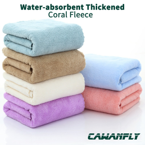 CAWANFLY Bath towel Coral Velvet 70x140cm 300g Absorbent Adult Infant Baby Beach Towel
