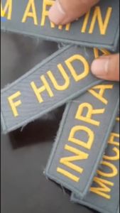 Custom Nama Bordir Linmas Ukuran 12x4 cm (6 pcs)