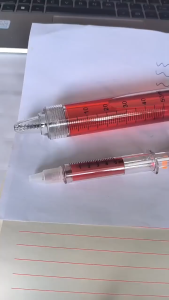 Giant Assorted Color Syringe Pen  Dr Shot Pens Black Ink Ball Point Pen
