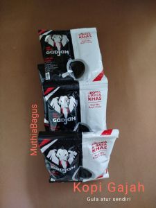 Kopi Tubruk Gadjah + gula(terpisah) renteng isi 10 sachet
