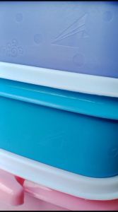 [ BONUS BOTOL ] Tempat Makan / Rantang Susun 4 / Rantang Susun Motif Abstrak / BPA Free / Food Grade / PP5