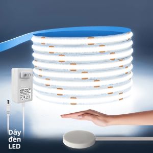 Đèn LED Dải COB 24V 10M Có Bộ Điều Chỉnh Độ Sáng Bằng Cảm Ứng Và Cảm Biến Quét Tay 320LED/M Ruy Băng Có Thể Điều Chỉnh Độ Sáng Để Trang Trí Phòng - Trắng ấm/Tự nhiên/Trắng Mát
