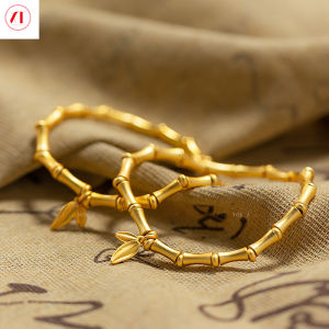 XT đồ trang sức Hàn Quốc 24K Vòng tay tre lá thời trang phụ nữ 916 ban đầu mạ vàng