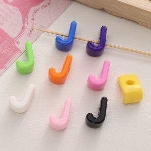 10pcs Colorful Acrylic Letter Beads Large Hole Solid Color Letter Beads/Number Beads Randomly Mixed Colors - Jewelry Making