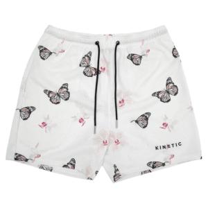 Kinetic Fashion Print Mesh Sports Shorts Mens American Retro Street Loose Casual Quick Dry Four-Quarter Pants Breathable Wear