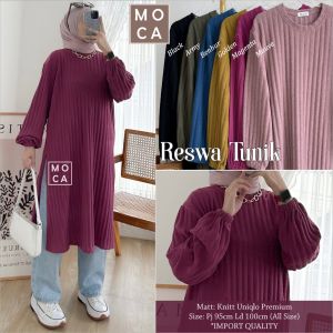 Bisa COD Baju Atasan Reswa Tunik  Bahan Kaos Knite LD 100cm PJ 95cm