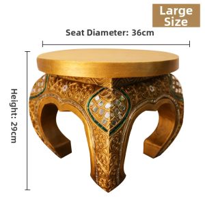 TAIMUJIA | Retro Round Solid Wood Stool