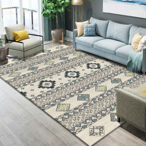 Modern Nordic Style Geometric Pattern Carpet Rectangle Living Room Bedroom Sofa Coffee Table Area Rug Machine Washable