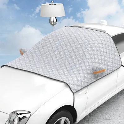 Thickened Car Cover Windshield Snowproof Freezing Proof Sunshade Half Cover for Small Cars Winter Protection Automobile Clothing