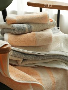 Large Size Soft Absorbent Double Sided Fluffy Childrens Hand Towel Bath Towel Home Goods Cotton Linen Fabric Household Use