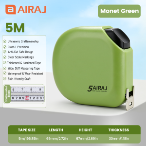 AIRAJ | AIRAJ Mini Metric Imperial Tape Measure 3m/5m ABS Pocket Self-Locking Wear-Resistant Tape for Designers and Office