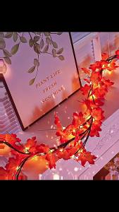 Jenis Popular Rentas Sempadan LED Cabang Daun Maple Rentetan Lampu Batang Rotan Krismas Perayaan Hiasan Majlis Perkahwinan Lampu Hiasan Gypsophila Bilik