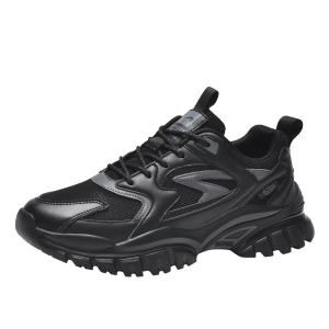 Reshaped Ugly Dad Sneakers Mens New Style Spring Autumn Black Mesh Shock Absorption Breathable Sports Casual Running Shoes