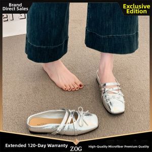 ZOG | Flat Slip-On Mary Jane Sandals Silver