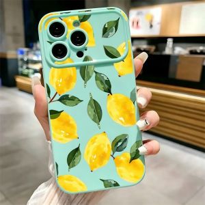 Watercolor Lemon Leaf Print Phone Case For iPhone 17 16 15 14 13 12 11 Pro Max Plus Soft Shockproof TPU Cover
