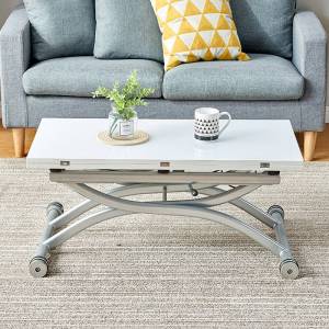 Adjustable Dining Activity Coffee Table Integrated For Home Small Apartment Foldable and Hoisting Adjustable Living Room Table Dual-Use Movable