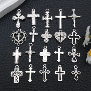 20/100 Styles Antique Silver Crosses - Perfect for Handmade Jewelry like Necklaces Bracelets & Earrings"