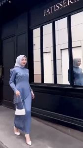 NEW Oneset Felicya Baju Kurung Melayu Dress Pesta Setelan Wanita Baju Kondangan Full Payet 2024