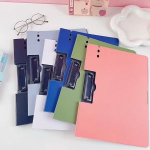 File Folder A4 Size Metal Clip Multi-Function Waterproof Writing Expandable Document Organizer