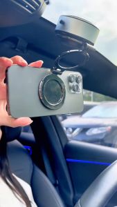 ที่วางโทรศัพท์ในรถยนต์ ที่วาง GPS แม่เหล็กสุญญากาศหมุนได้ 360 องศา สำหรับ MagSafe ขาตั้งหมุนสุญญากาศที่วางโทรศัพท์