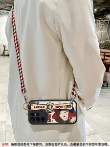 Cute Snow White Galaxy S25 Phone Case Womens New Style Soft Silicone Crossbody Strap Anti-fall Full Lens Protection Cover