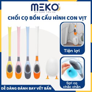 Bộ chổi cọ toilet gắn tường hình con vịt chà rửa nhà vệ sinh cây cọ Silicon làm sạch đa năng tiện dụng