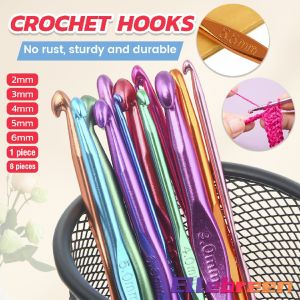 Multicolor Aluminum Crochet Hooks Knitting Needles Craft Yarn 2mm-6mm