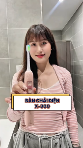 Bàn chải điện Sonic ICare X-300 bàn chải đánh răng 4 chế độ chải 3 chế độ lắc sạc đế từ tính kháng nước IPX7