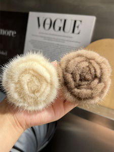 Floral Plush Hair Ties Luxury Sensation Mink Hair Bands Original Design Hair Accessories Bun Making Hair Bands Fashionable Hair Ropes
