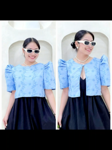GIGIFREE MISTERY  GIFT FREE SHIPPING COD  puff Sleeves Filipianiana 2 Ways to Wear Bolero Top   - xs to  large - classy and elegant - timeless classic  - timeless piece - casual office or party - classic piece - super kapal ng tela - hindi kayo magsisi