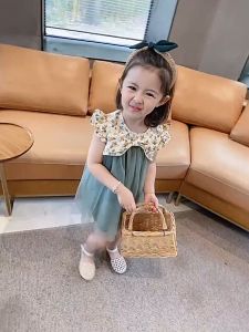 Girls Summer Dress Baby Thin Skirt Chiffon Little Girl Foreign Style Floral Princess Skirt