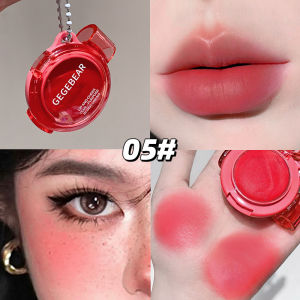 Gege Bear Multi-use Matte Blush Cream Dual Purpose Lip and Cheek Tint Long-lasting Single Shade Blush for All Skin Types