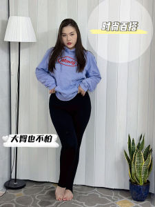 กางเกงขายาวทรงเข้ารูปเอวสูงสำหรับผู้หญิงไซส์ใหญ่ ผ้าโมดอล ระบายอากาศได้ดี ยืดหยุ่น กระชับหน้าท้อง กางเกงขายาวลำลอง