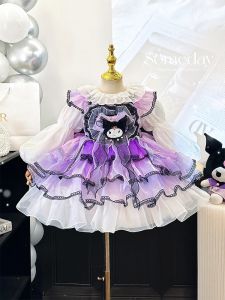 Princess Style Childrens Dress Spring Autumn Little Girl Elegant Lolita Skirt Polyester Fiber High End Ceremony Dress