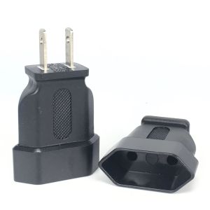 Bolantedz US 2-Flat pins Type A Travel AdpterAC Power Plug Adapter European CEE7/16 Receptacle to NEMA 1-15P 250V 10A