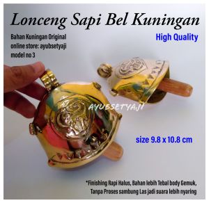 Lonceng sapi kuningan no3 ( size 98 cm x 10.8cm ) Bel lonceng Bandul kambing kerbau klintingan krincingan kuningan kluntung 03 klontong Genta klinting