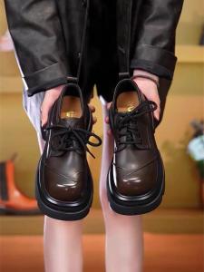 British Style Retro round Toe Laced Womens Shoes Spring 2025 New Fashion Thick Heel Heightening Flats Slip-On Casual Loafers