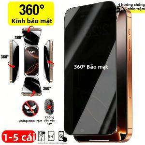 Miếng Dán Bảo Vệ Màn Hình Chống Nhìn Trộm 360 Độ NNBILI 4 Chiều Cho iPhone 17 Pro Max 6.9 Inch - Kính Cường Lực Chống Trầy Xước Chống Nhìn Trộm