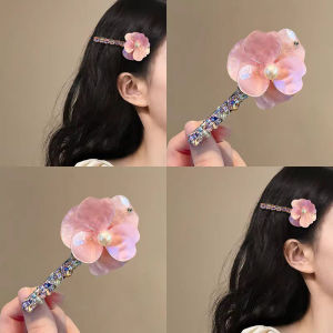 Kẹp Tóc Hoa Acetate Màu Hồng Romatic